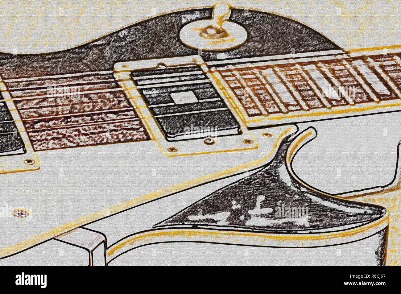 images Guitarra Dibujo A Lapiz https www alamy es e guitarra como un dibujo a lapiz de color image227700431 html