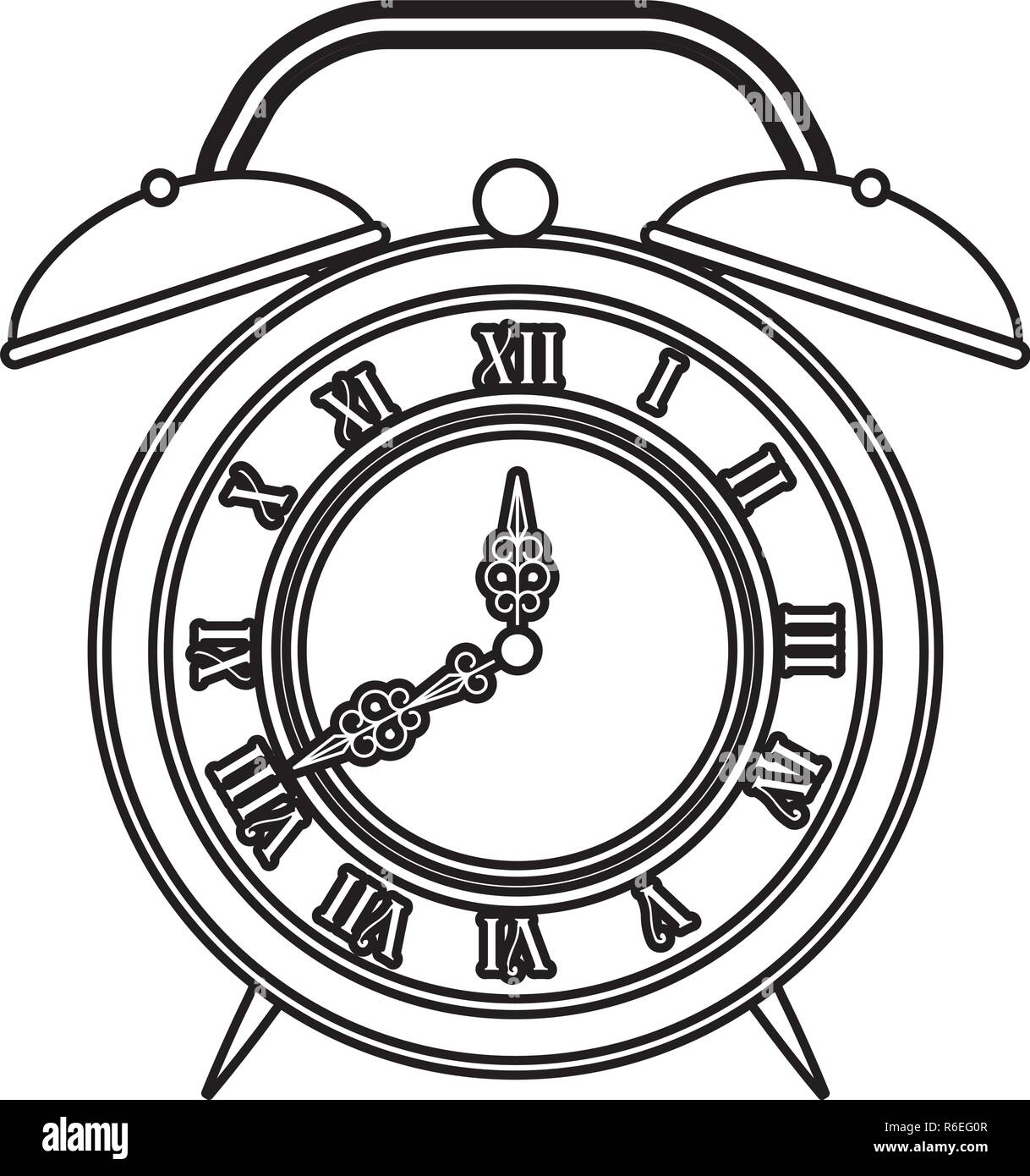 Antiguo reloj despertador antiguo diseño ilustración vectorial Imagen  Vector de stock - Alamy