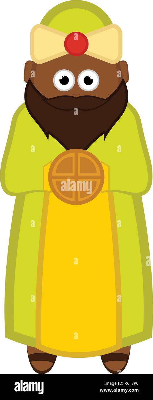 Uno de los tres reyes magos. Personaje de dibujos animados Imagen Vector de  stock - Alamy