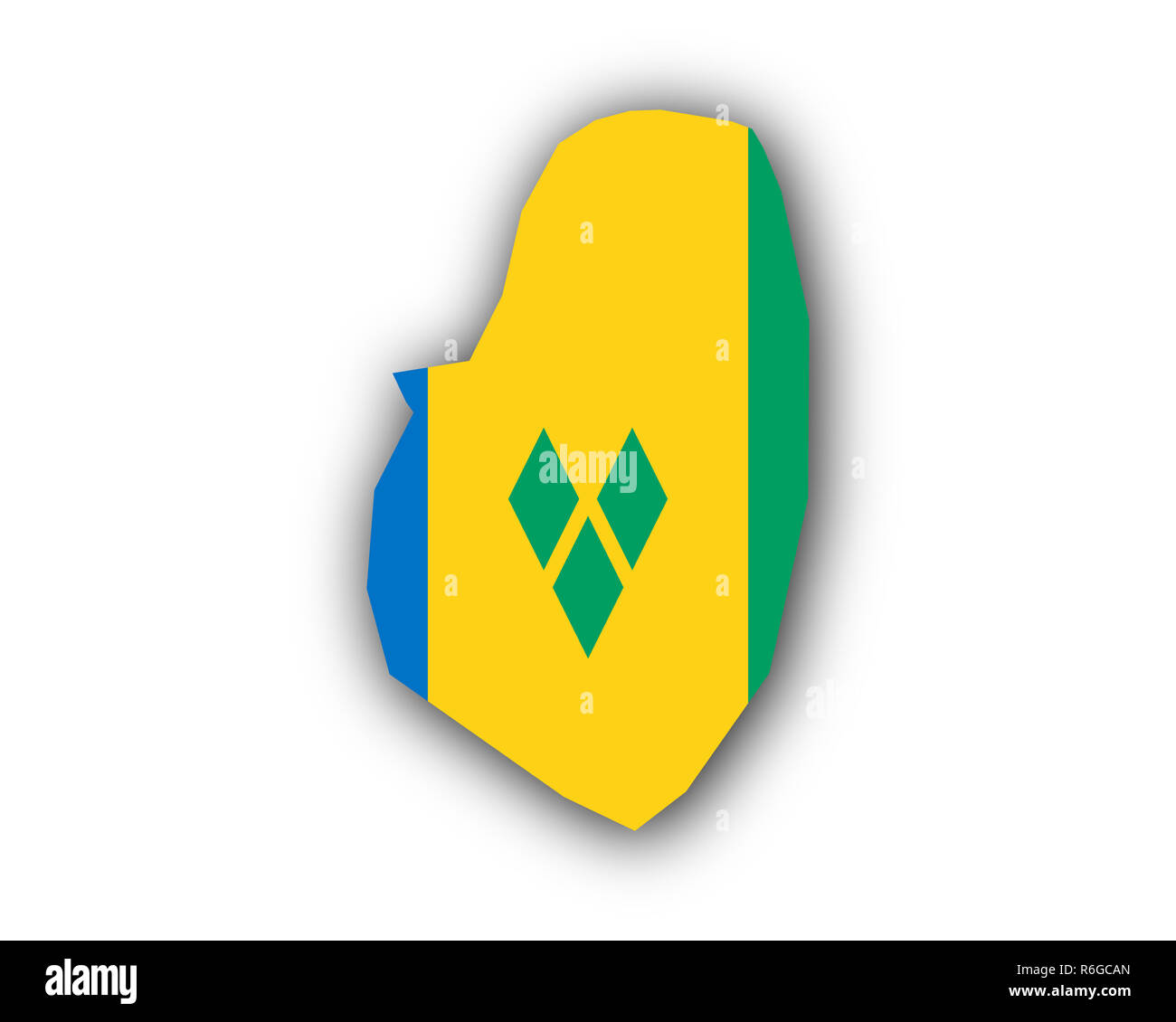 Mapa y bandera de San Vicente y las Granadinas Fotografía de stock - Alamy
