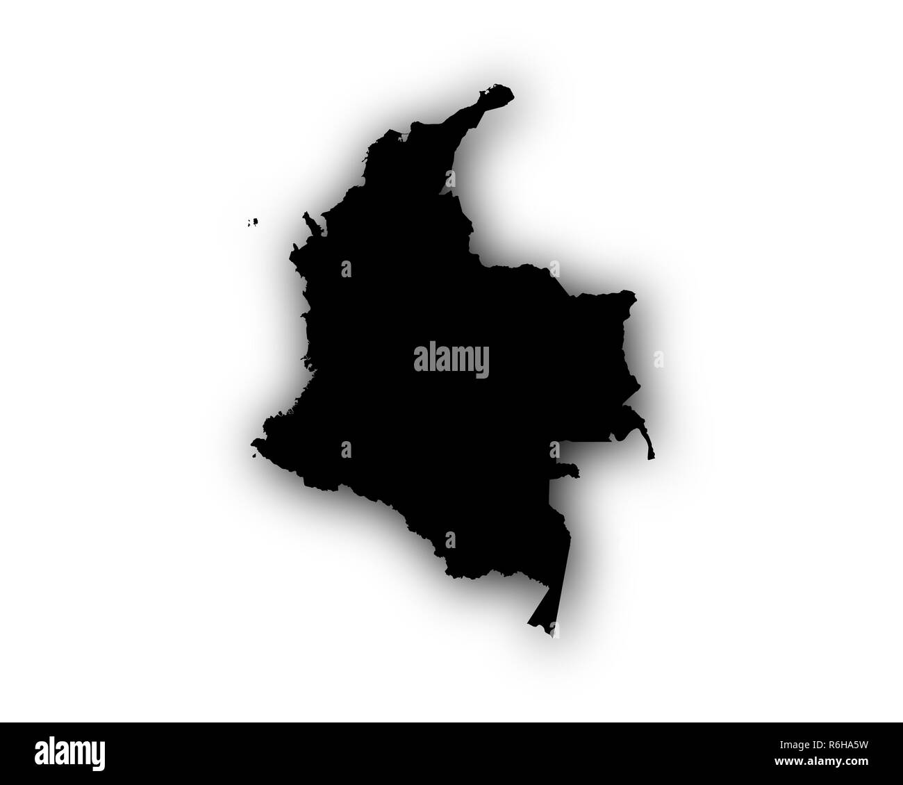 Mapa De Colombia Con Sombra Fotografía De Stock Alamy 