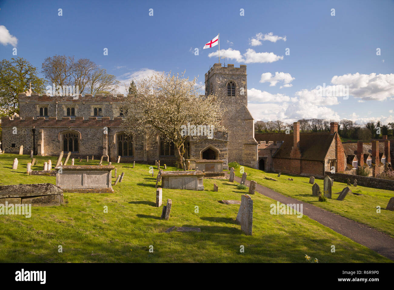 La Iglesia de Santa María la Virgen y Almshouses, Ewelme, Oxfordshire Foto de stock