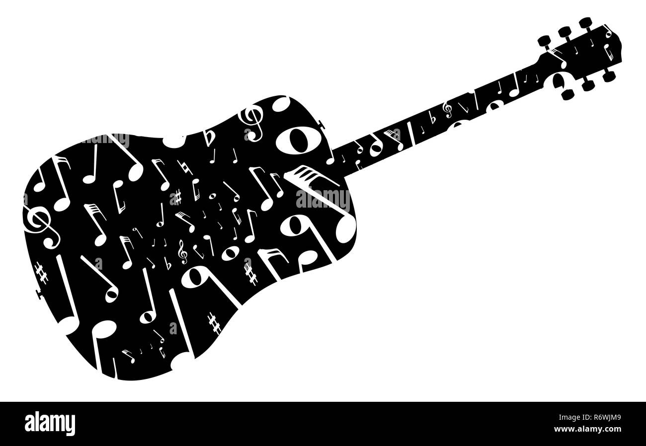 Notas musicales de Guitarra Acústica Fotografía de stock - Alamy