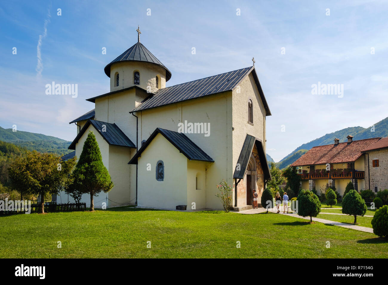 Iglesia de la Asunción de la Virgen María, Monasterio Moraca, cerca Kolasin, Montenegro Foto de stock