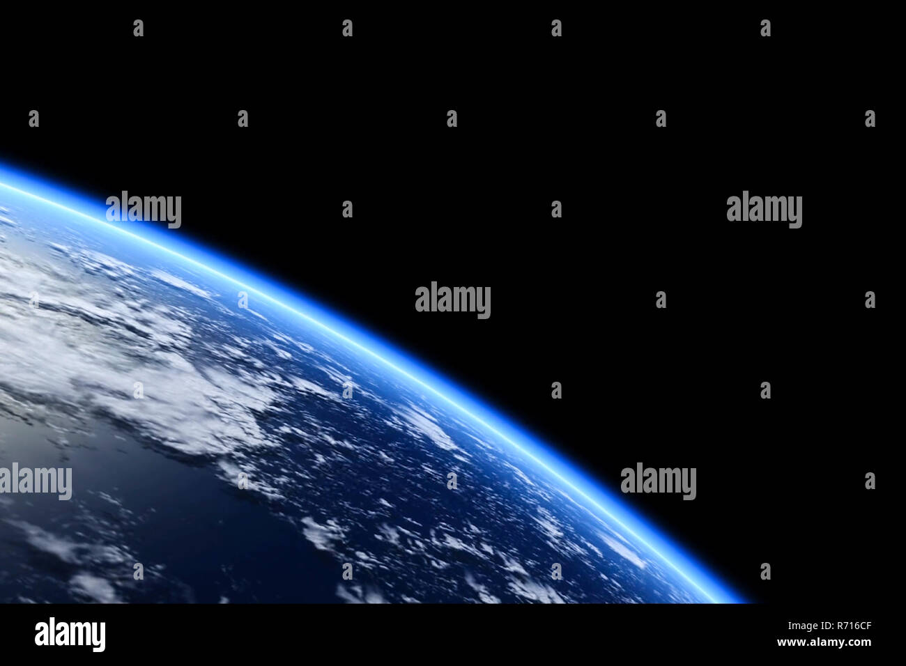 La Madre Tierra vista desde el espacio, los gráficos por ordenador. Cerca de espacio sobre el suelo Foto de stock