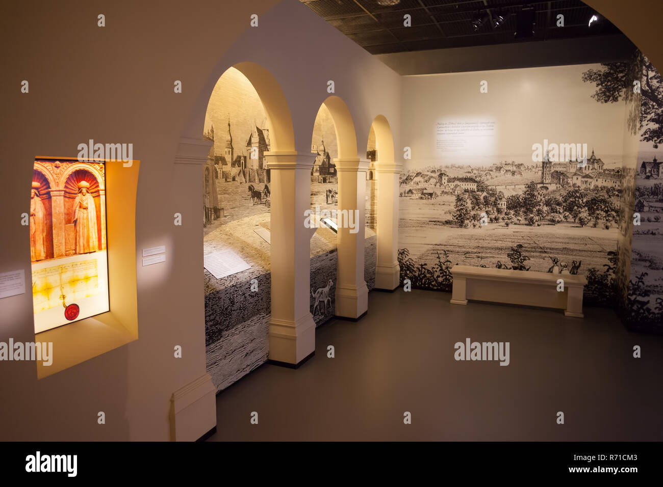 Polonia, Varsovia, POLIN Museo de Historia de judíos polacos exposición interior Foto de stock