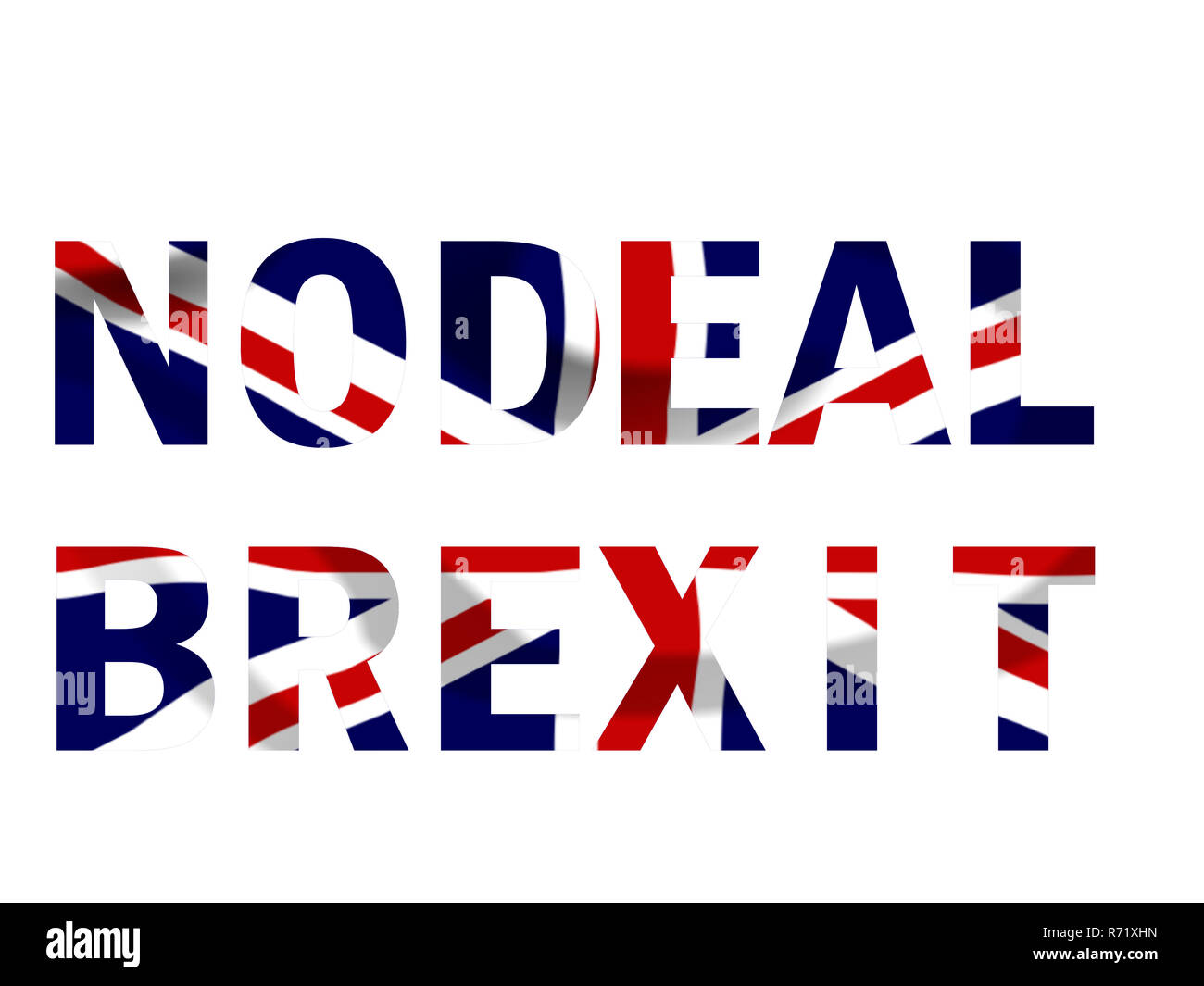 No Deal Brexit concepto texto en los colores de la bandera Union Jack Foto de stock