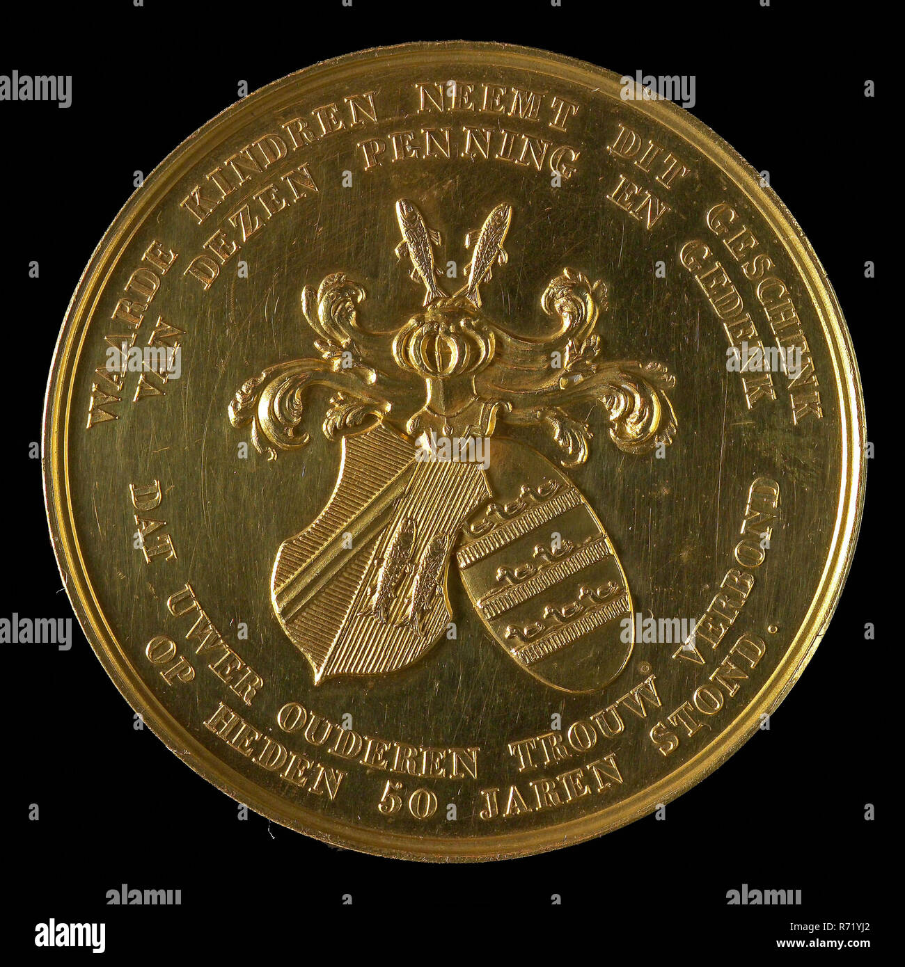 Medalla A Los 50 Anos De Matrimonio De Gerardus Van Houweninge Y Seijke Kuijck Imagen De