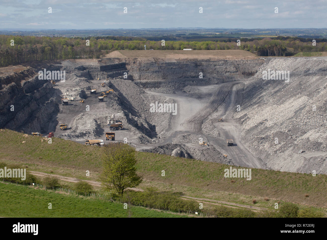 Shotton superficie de la mina es una mina de carbón a cielo abierto operado por grupo de bancos cerca de la A1 en Stannington en Northumberland. Foto de stock
