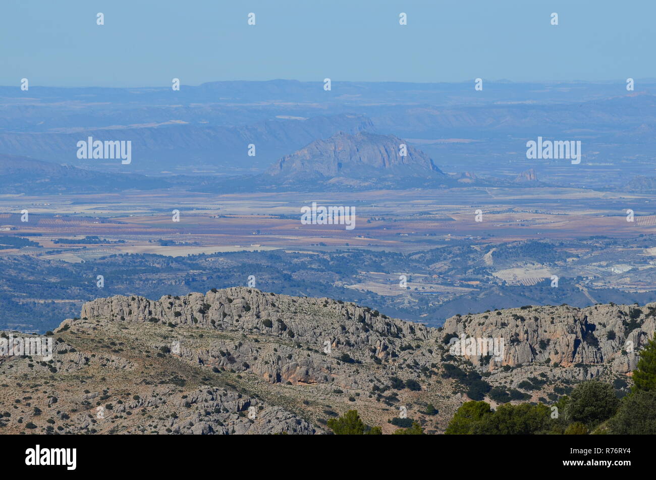 Morrón de Alhama mountain Trail, el macizo de Sierra Espuña, Murcia (sureste de España) Foto de stock