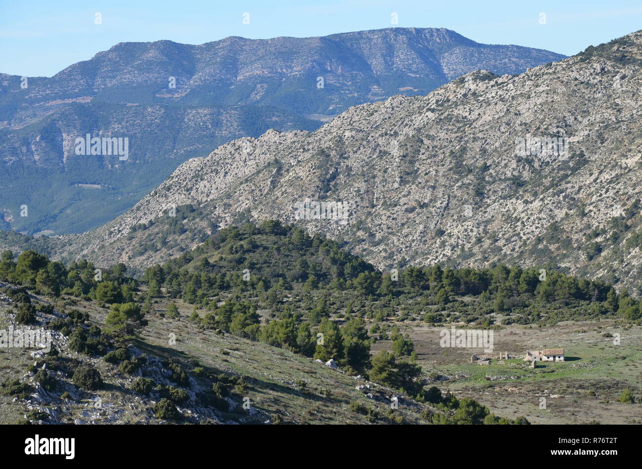 Morrón de Alhama mountain Trail, el macizo de Sierra Espuña, Murcia (sureste de España) Foto de stock