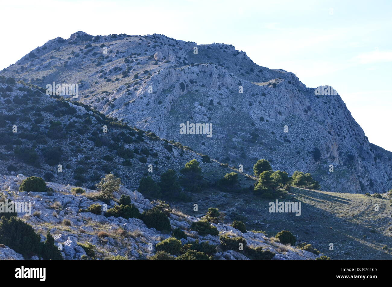 Morrón de Alhama mountain Trail, el macizo de Sierra Espuña, Murcia (sureste de España) Foto de stock