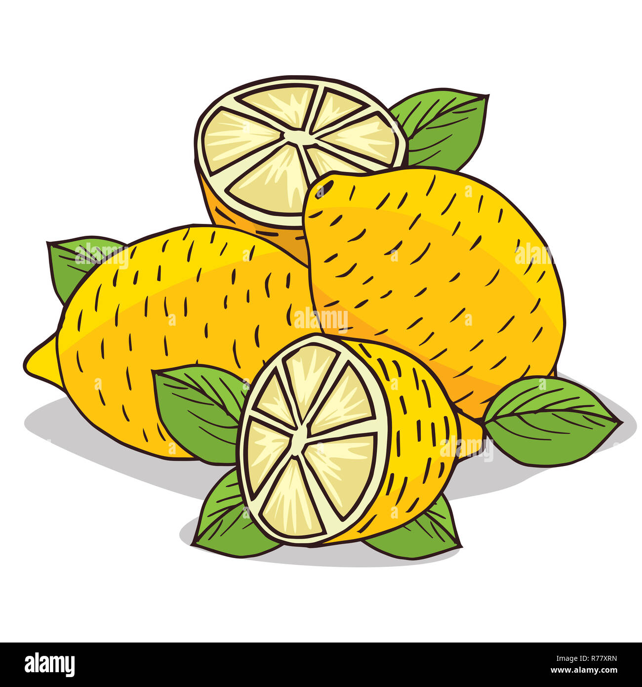 Aislar maduras frutas de limón Foto de stock