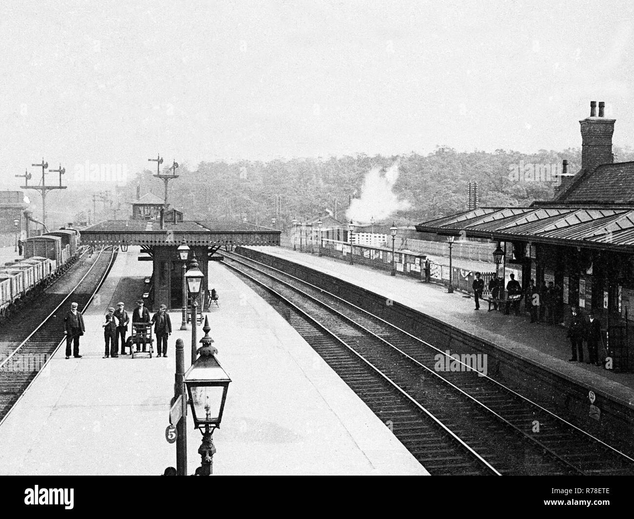 Antiguo ferrocarril midland Imágenes de stock en blanco y negro