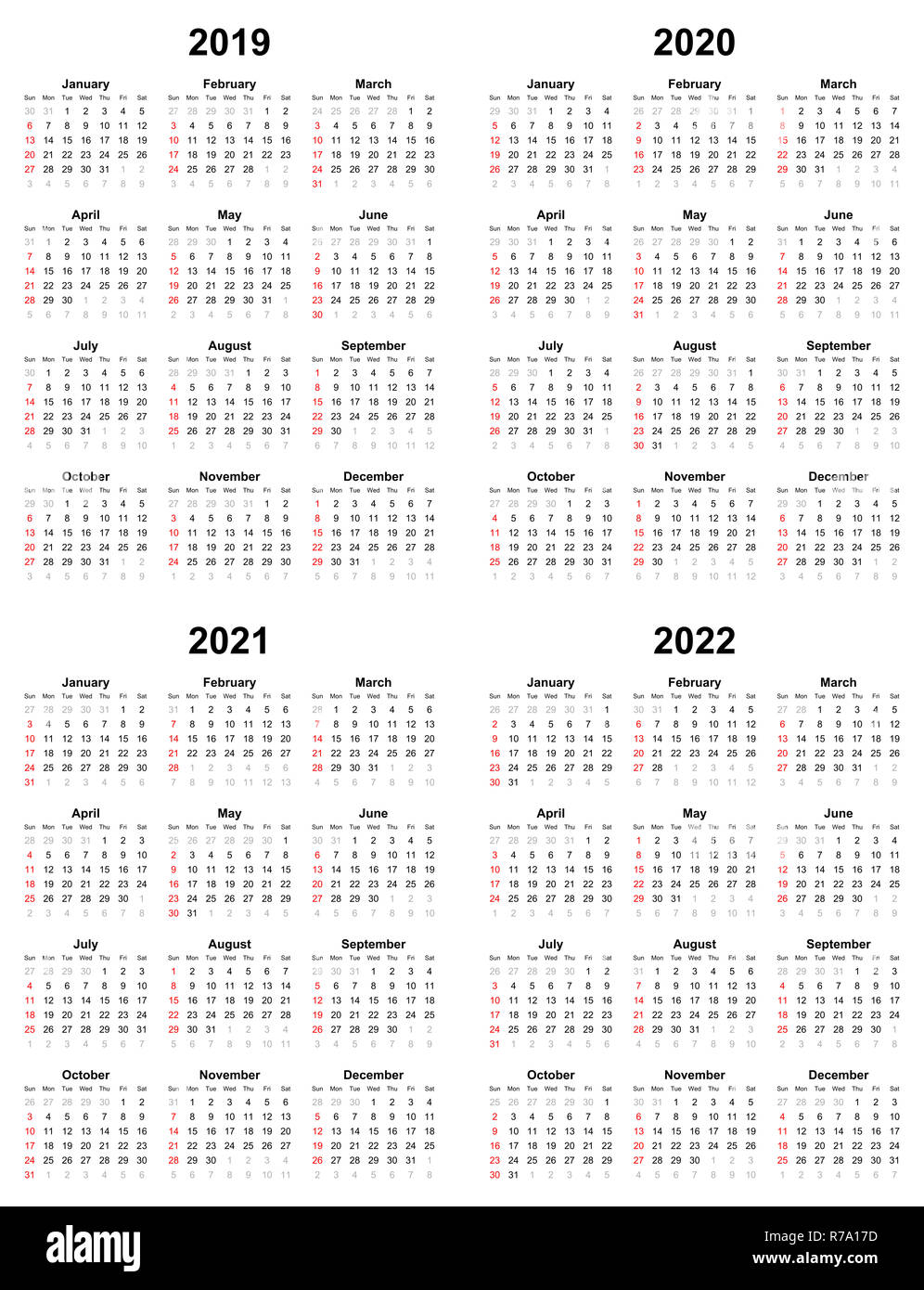 Calendario 2020 2021 2022 Fotos e Imágenes de stock - Página 3 - Alamy