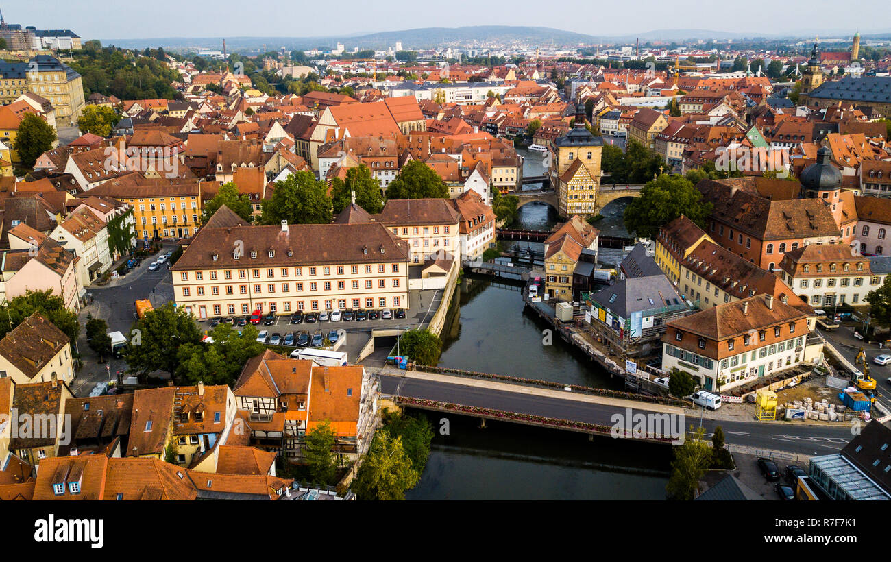 El Altstadt o Ciudad Vieja Bamberg, Alemania Foto de stock