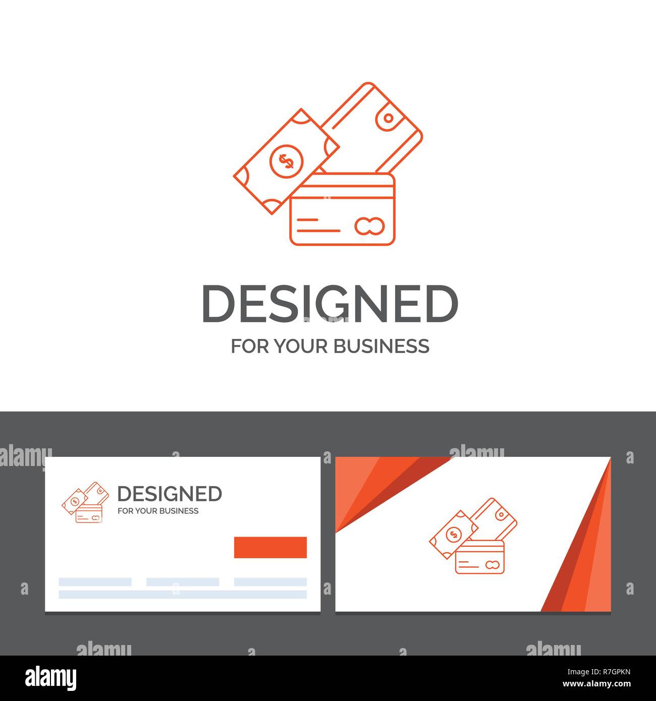 Logotipo De La Empresa Plantilla Para Tarjetas De Credito Dinero Moneda Dolar Monedero Tarjetas De Visita De Color Naranja Con El Logotipo De Marca Plantilla Imagen Vector De Stock Alamy