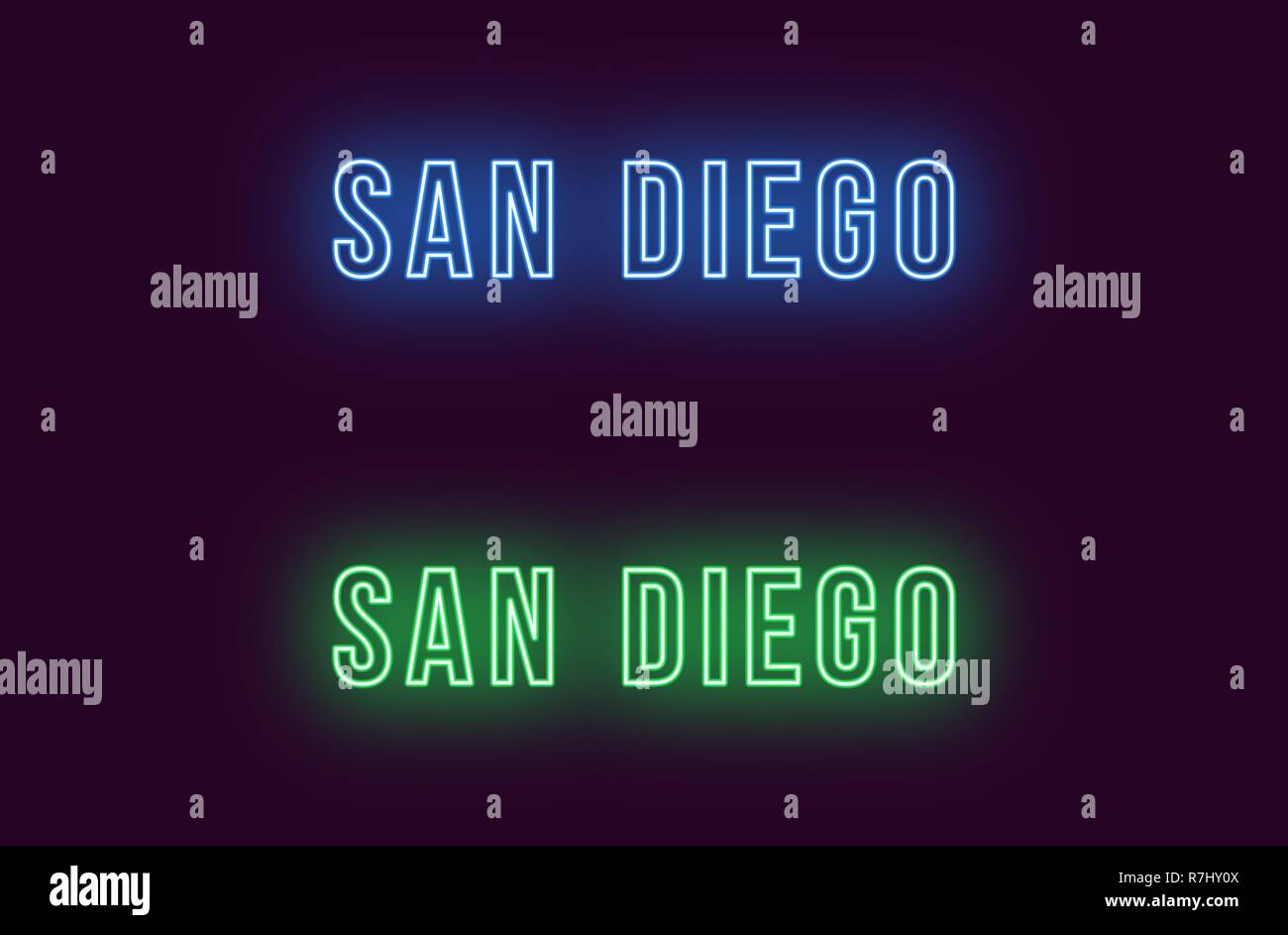 Neon sign san diego Imágenes vectoriales de stock Alamy