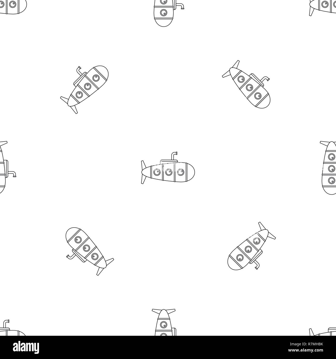 Submarino Retro icono. Esquema de retro ilustración vectorial submarino icono Diseño web aislado sobre fondo blanco. Ilustración del Vector