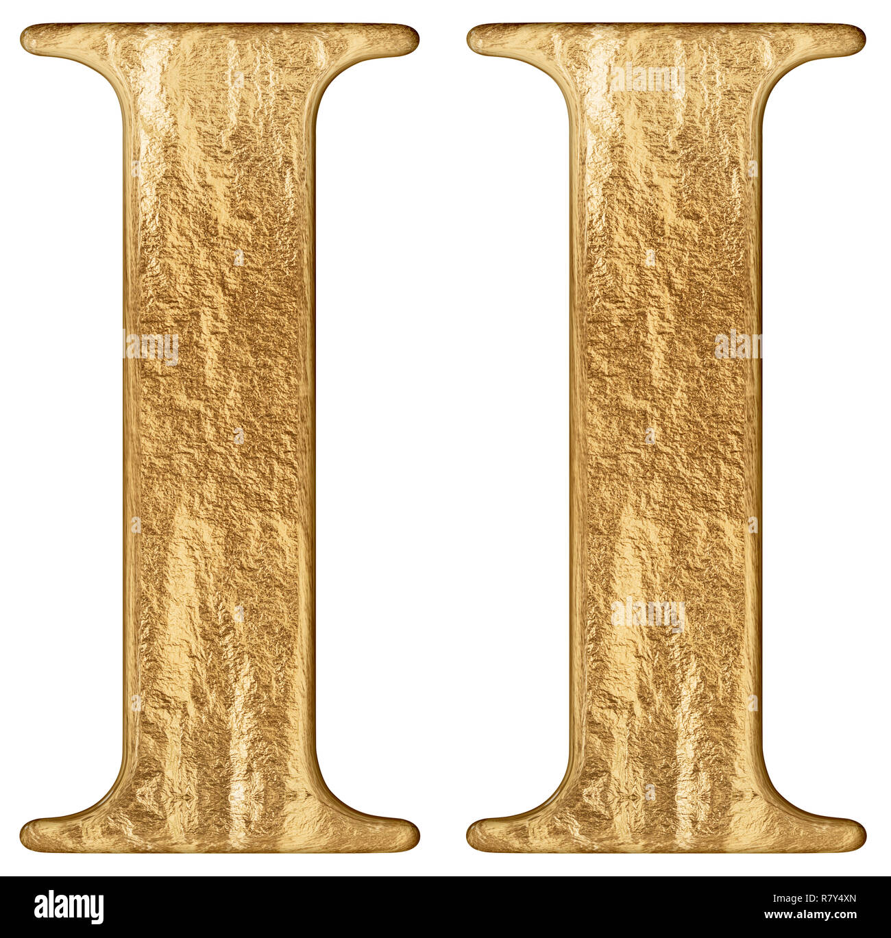 El número romano II, duo, 2, dos, aislado sobre fondo blanco, 3D Render