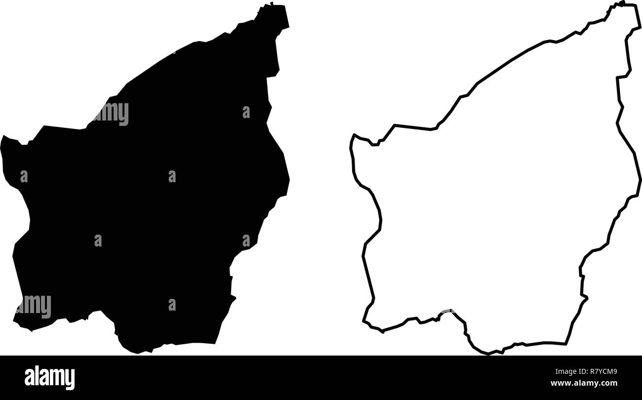 Simple (sólo esquinas afiladas) mapa -República de San Marino el dibujo vectorial. Proyección de Mercator. Lleno y versión de esquema. Ilustración del Vector