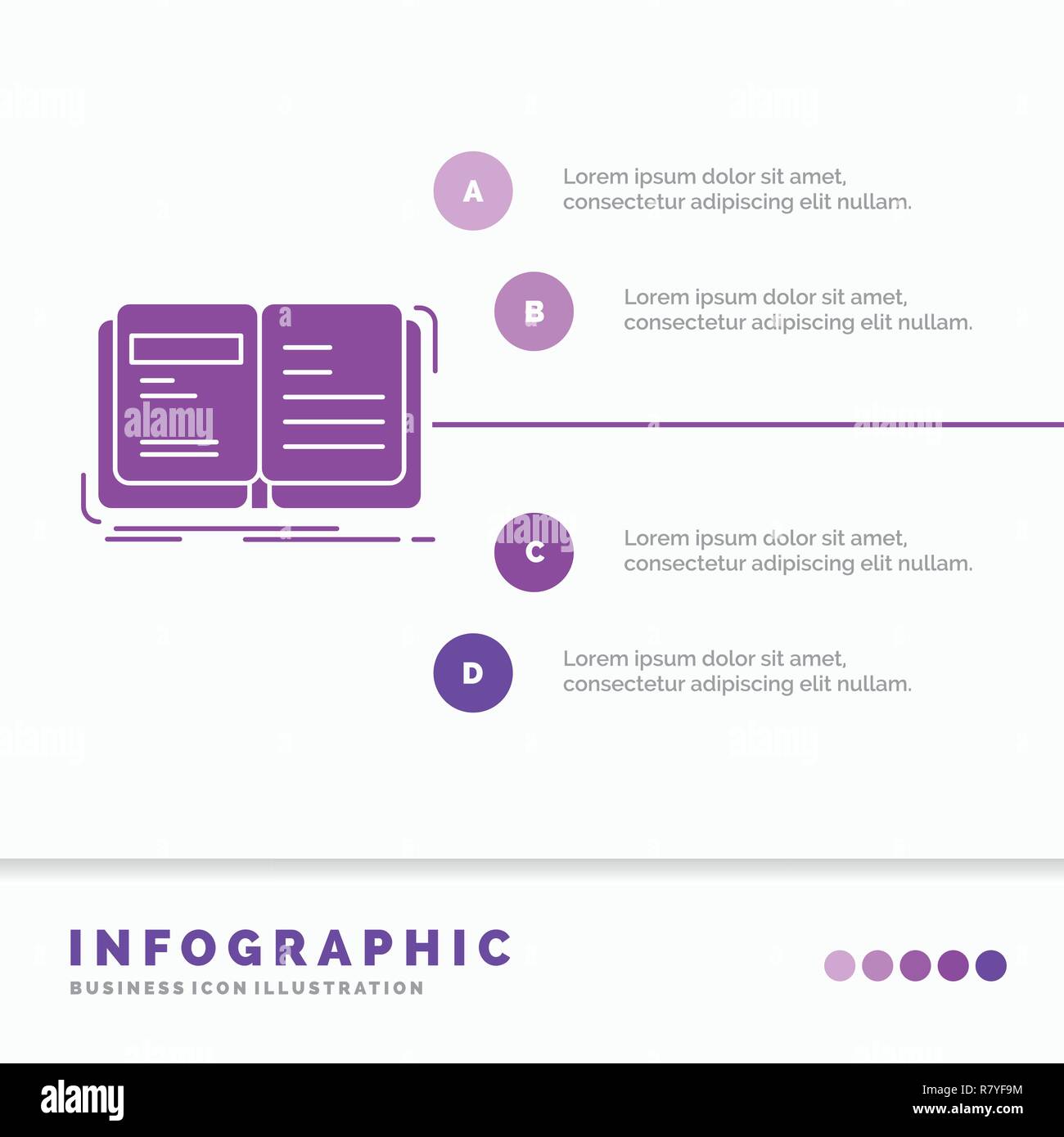 Autor Libro Abierto Historia Narracion Infografia Plantilla Para Web Y Presentacion Glifo Icono Morado Estilo Infografia Ilustracion Vectorial Imagen Vector De Stock Alamy