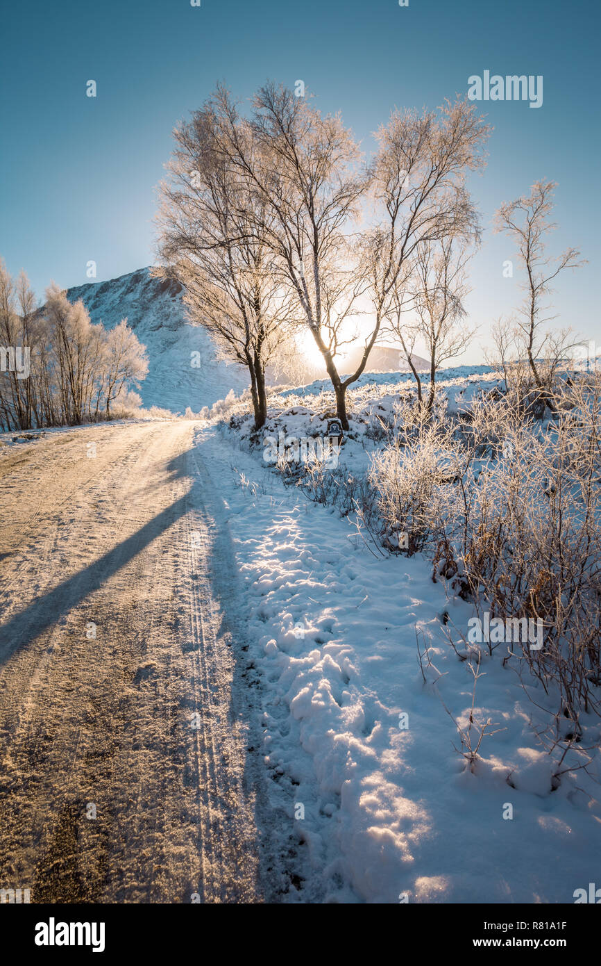 Buachaille Etive Mor, Glencoe, Escocia, Reino Unido en invierno 2018 Foto de stock