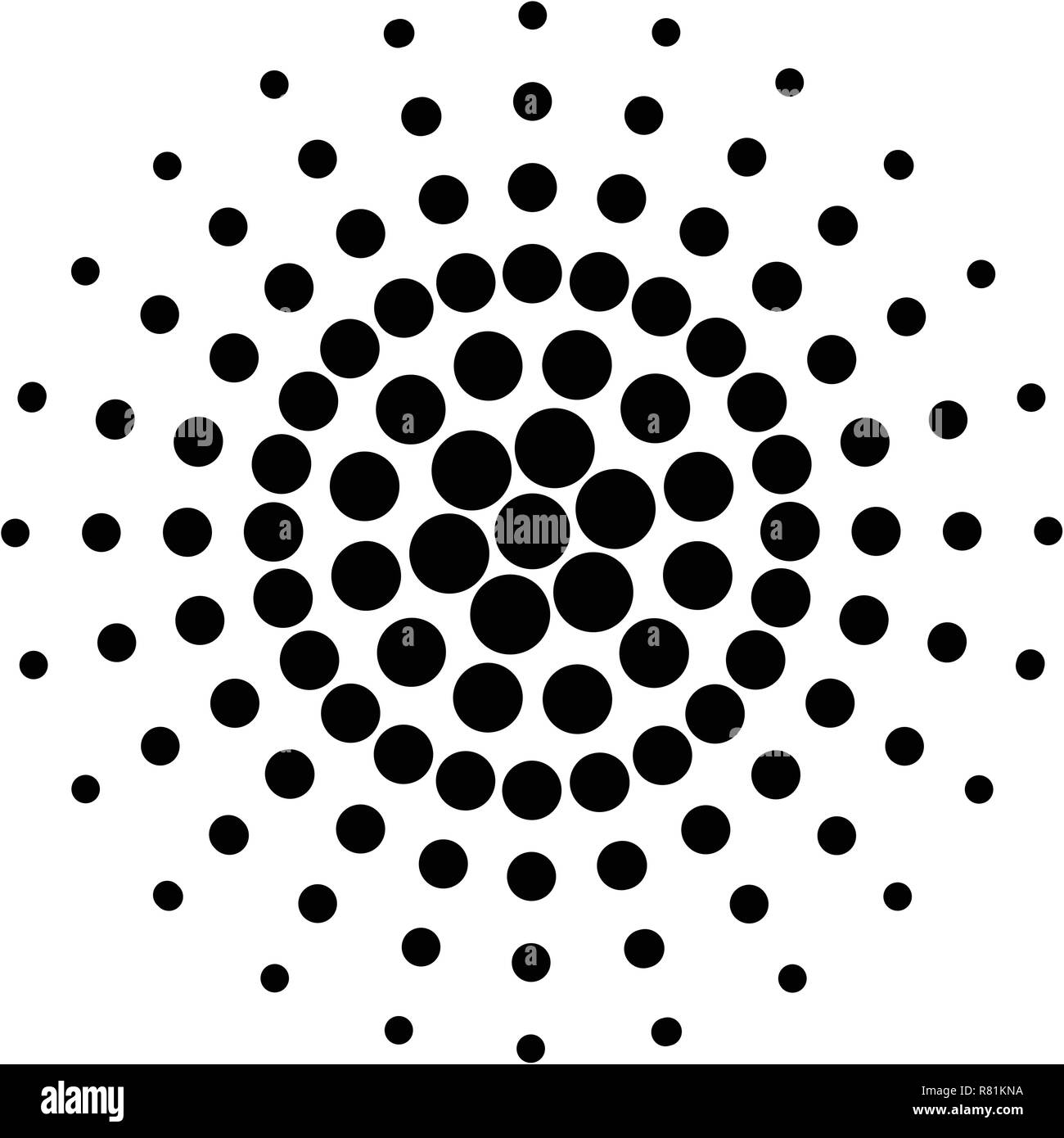 maximizar basura Un pan Puntos, círculos radiales, patrones abstractos e ilustración vectorial  Imagen Vector de stock - Alamy