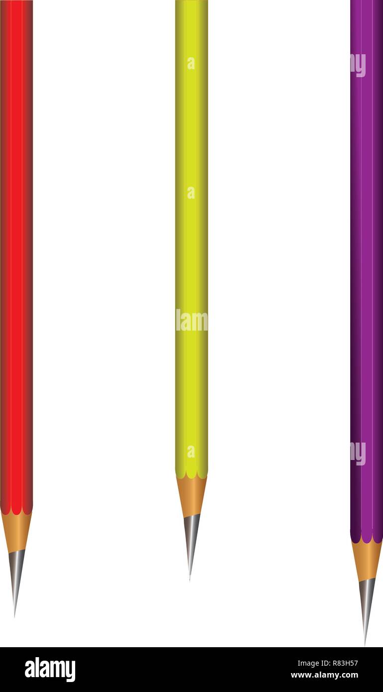 Vector De 3 Derivaciones Sharp Lapiz De Color Sobre Un Fondo