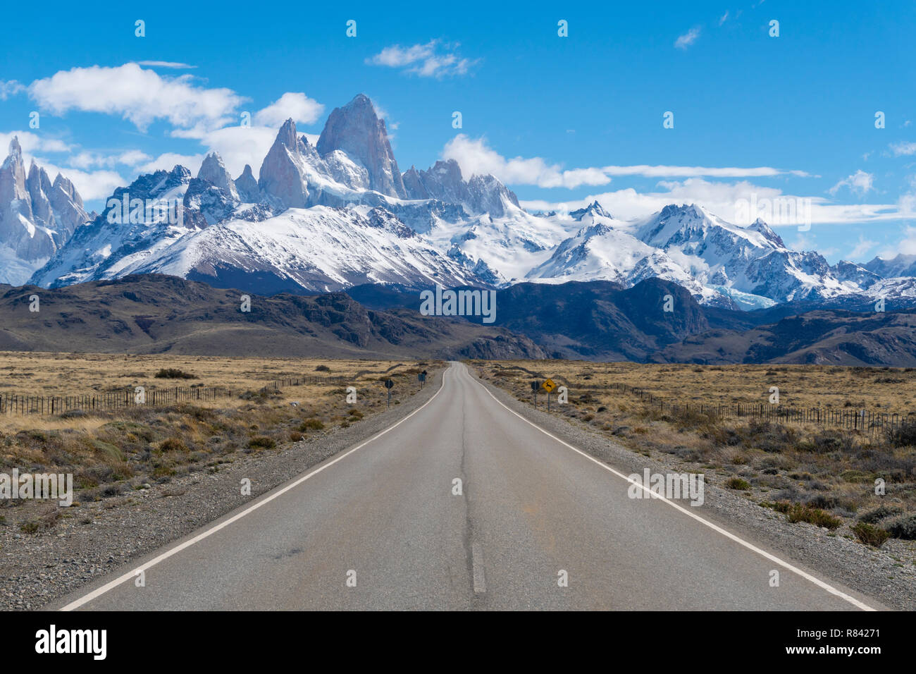Camino al Monte Fitz Roy en Argentina Foto de stock