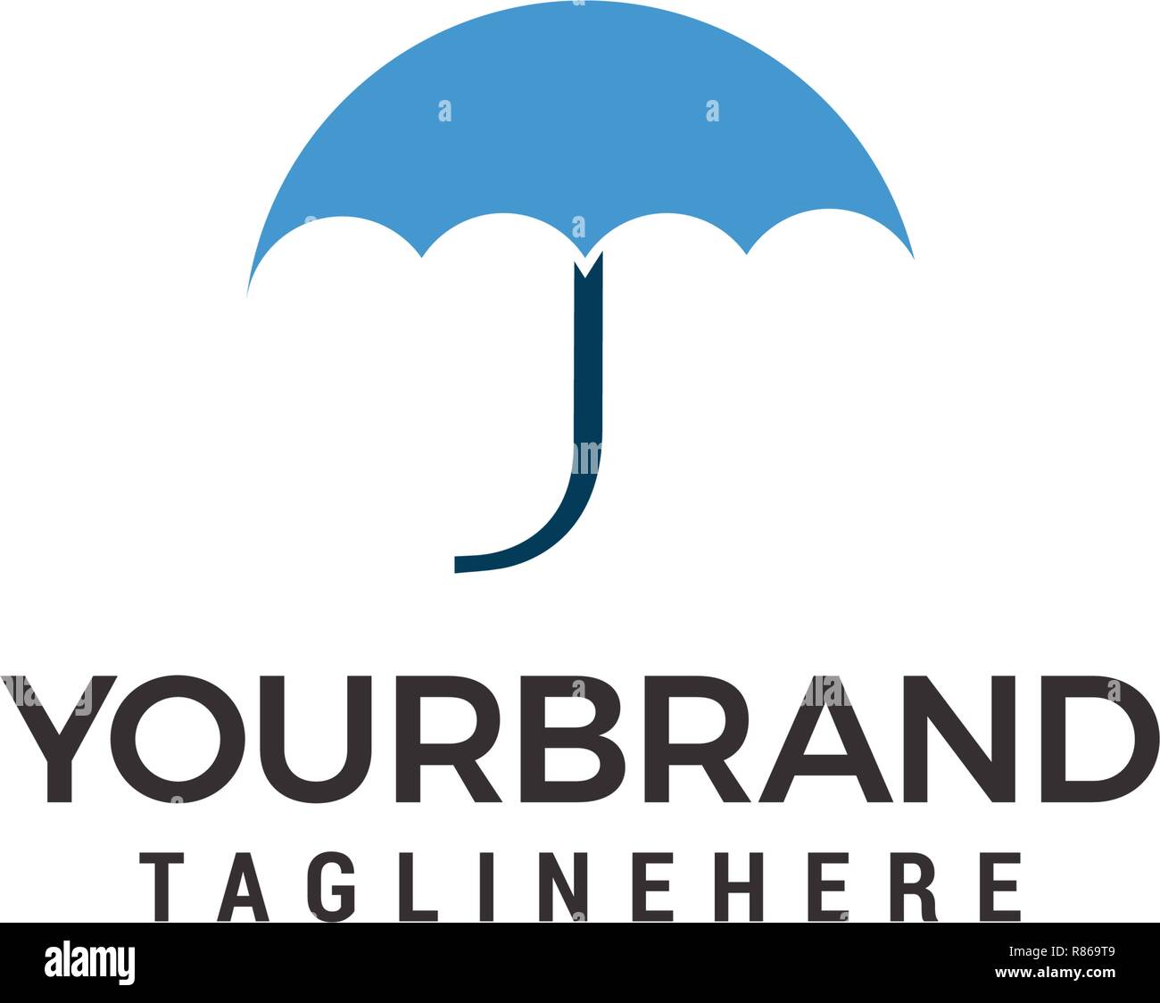 Plantilla de diseño vector logo paraguas Imagen Vector de stock - Alamy