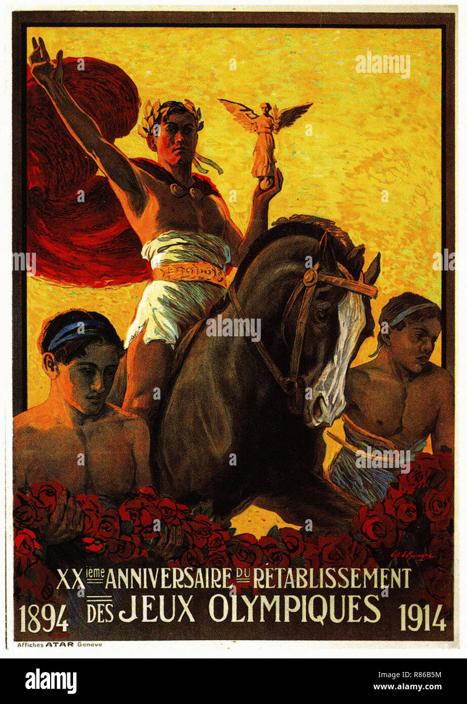 1914 Juegos Olímpicos - Vintage poster publicitario Foto de stock