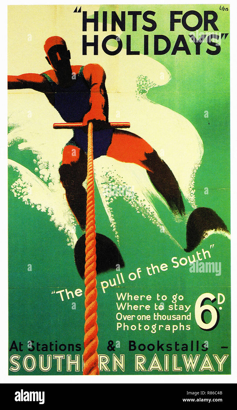 Southern Railway - Vintage poster publicitario Foto de stock