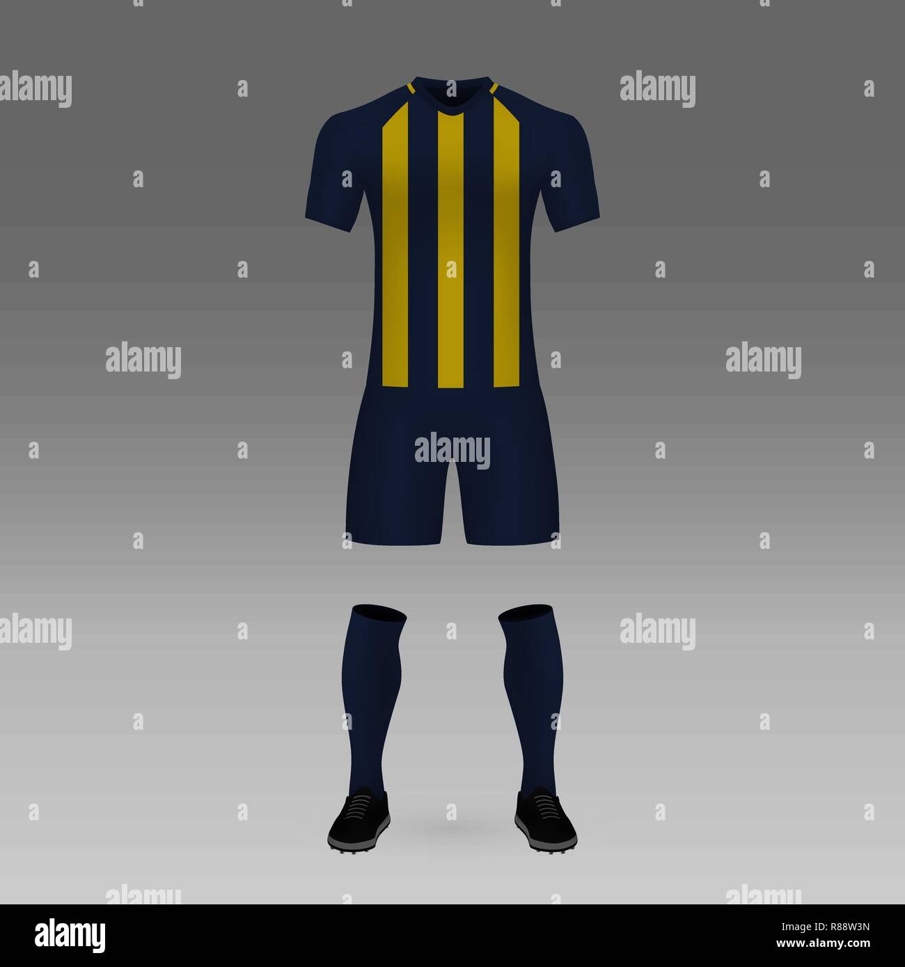 especificar fuerte hipótesis Kit de fútbol Rosario Central, camiseta de fútbol jersey de plantilla.  Ilustración vectorial Imagen Vector de stock - Alamy