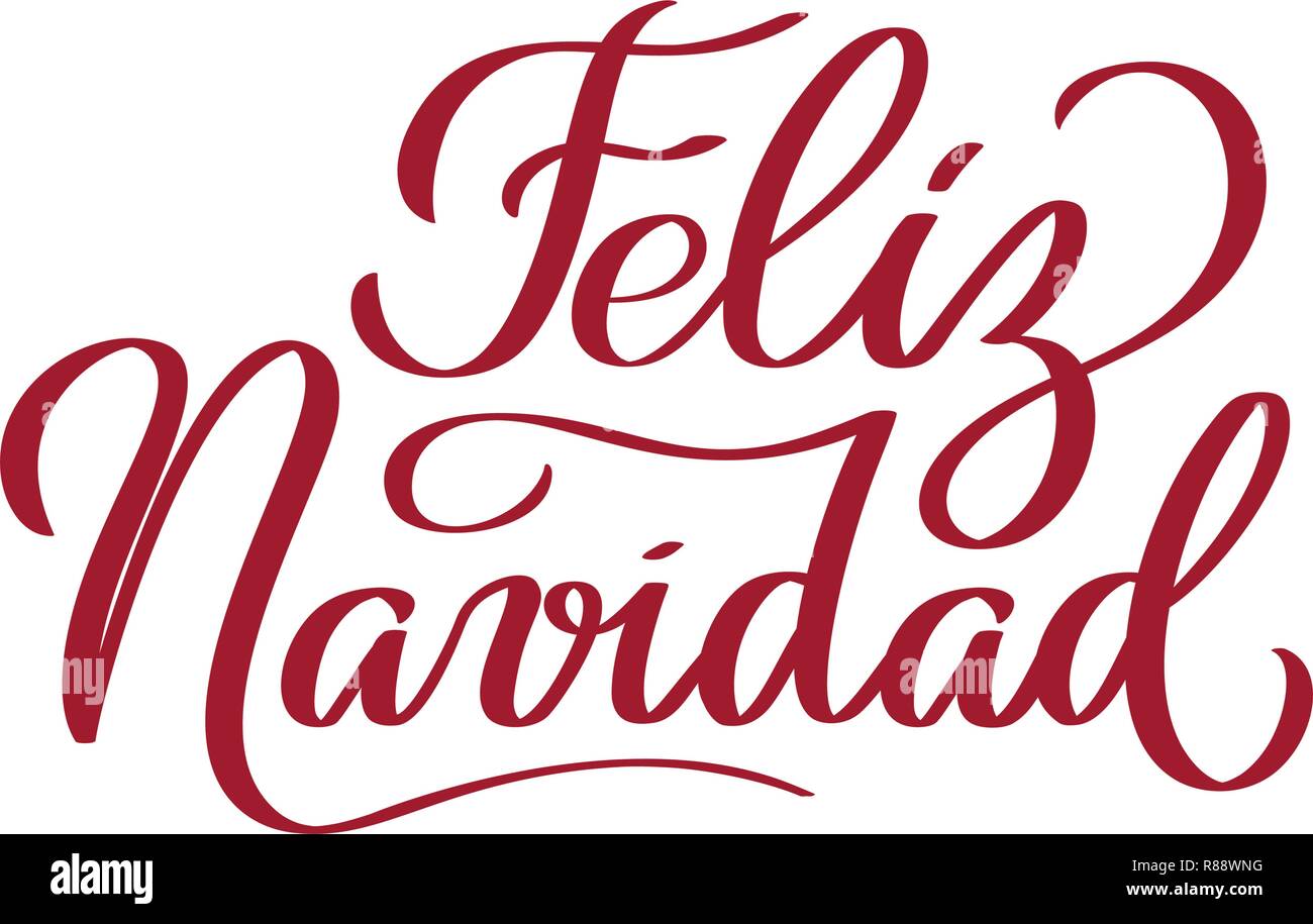 Feliz Navidad - rotulación de vacaciones de Navidad y Año Nuevo la  caligrafía frases en español aislado en el fondo. Divertido cepillo  tipografía de tinta foto superposiciones, t-shirt de impresión, folleto,  diseño