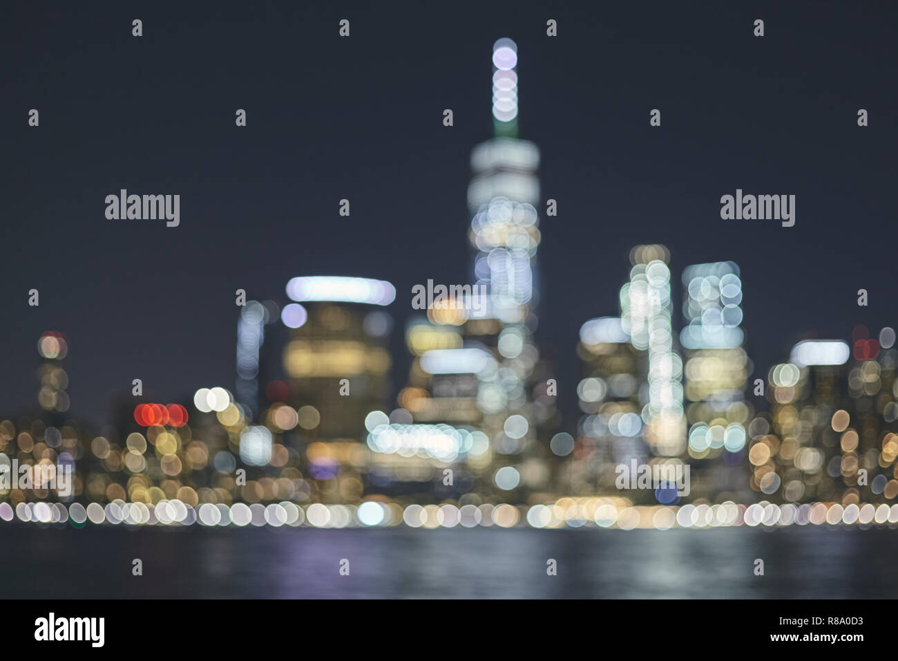 Difuminado de la ciudad de Nueva York, fondo urbano abstracto, la imagen en tonos de color, USA. Foto de stock