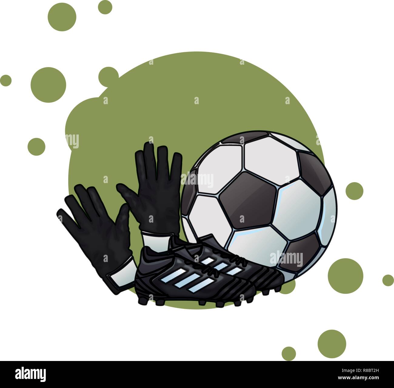 Botas de fútbol con balón Imagen Vector de stock - Alamy