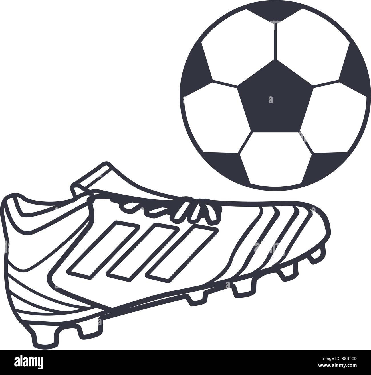 Aceptado Napier carolino Botas de fútbol con balón Imagen Vector de stock - Alamy