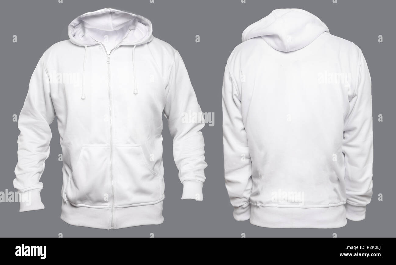 Sudadera blanca de mujer en blanco para una maqueta sin logo.