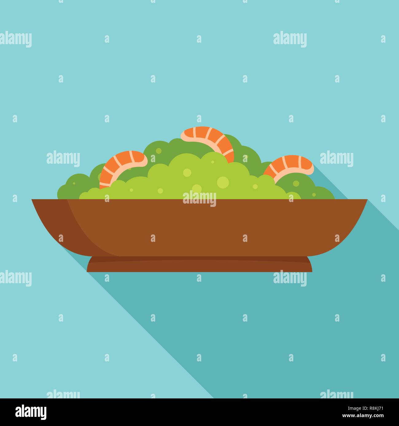 Icono de camarones de cactus. Ilustración plana de cactus camarones icono vectoriales para diseño web Ilustración del Vector