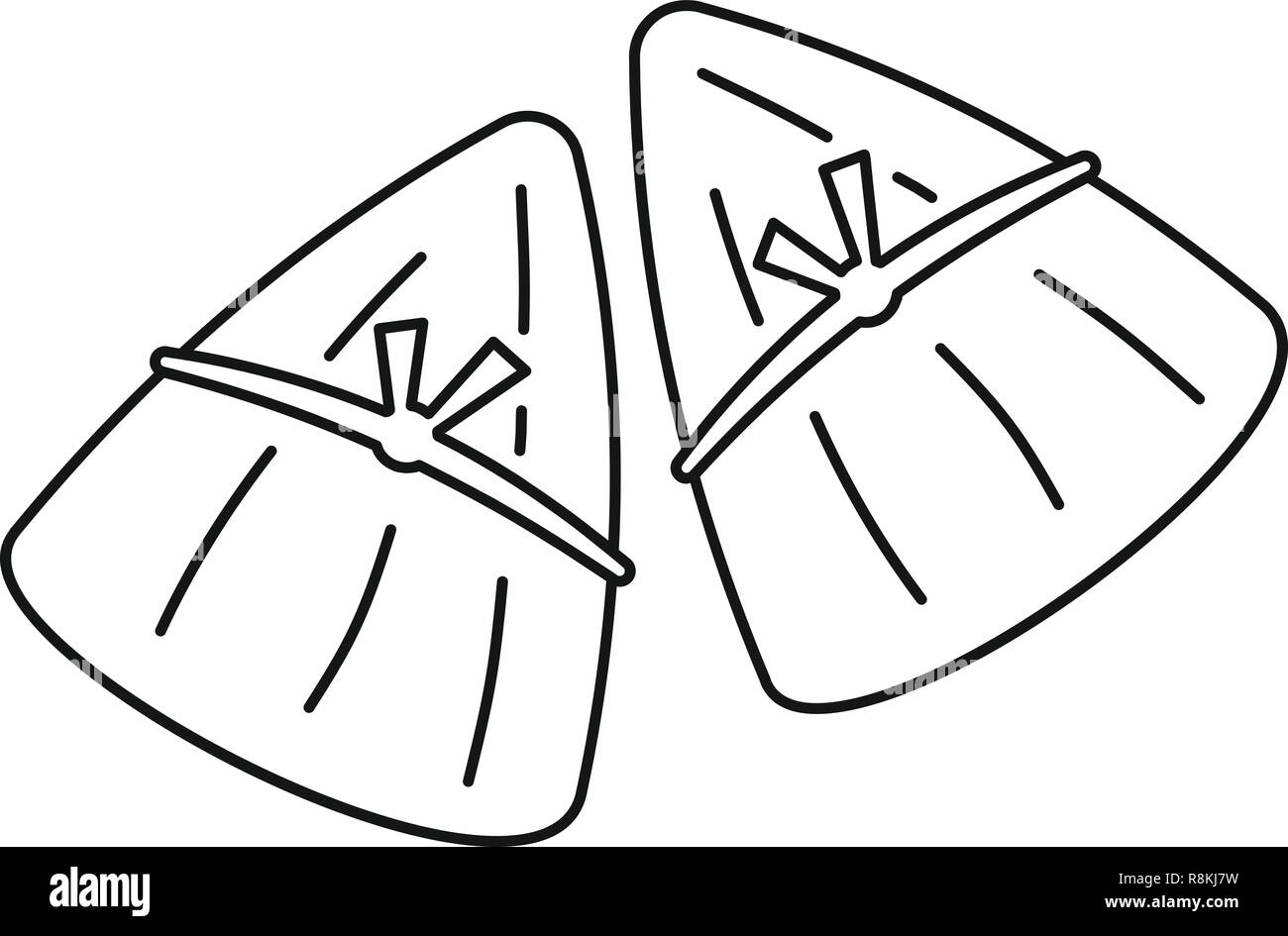 Icono de quesadilla mexicana. Esquema quesadilla mexicana icono vectoriales para diseño web aislado sobre fondo blanco. Ilustración del Vector