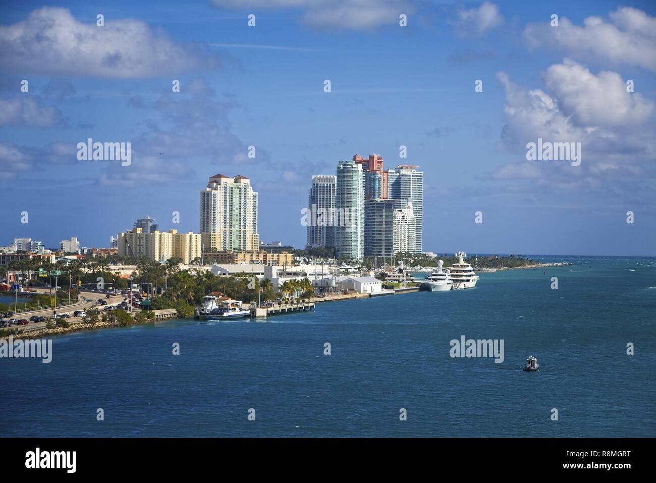 Canal hacia Miami Beach. Foto de stock