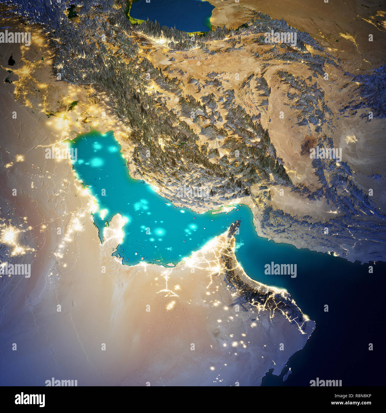Mapa del Oriente Medio Fotografía de stock - Alamy