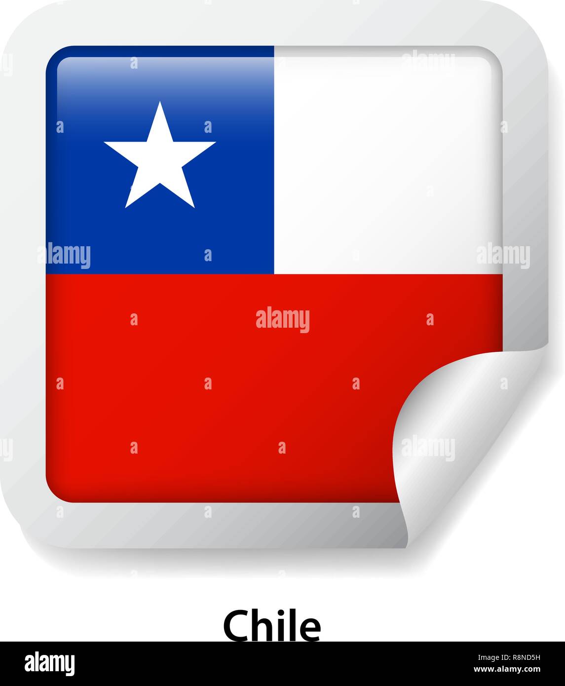 Bandera de Chile. Adhesivo brillante redonda Imagen Vector de stock - Alamy