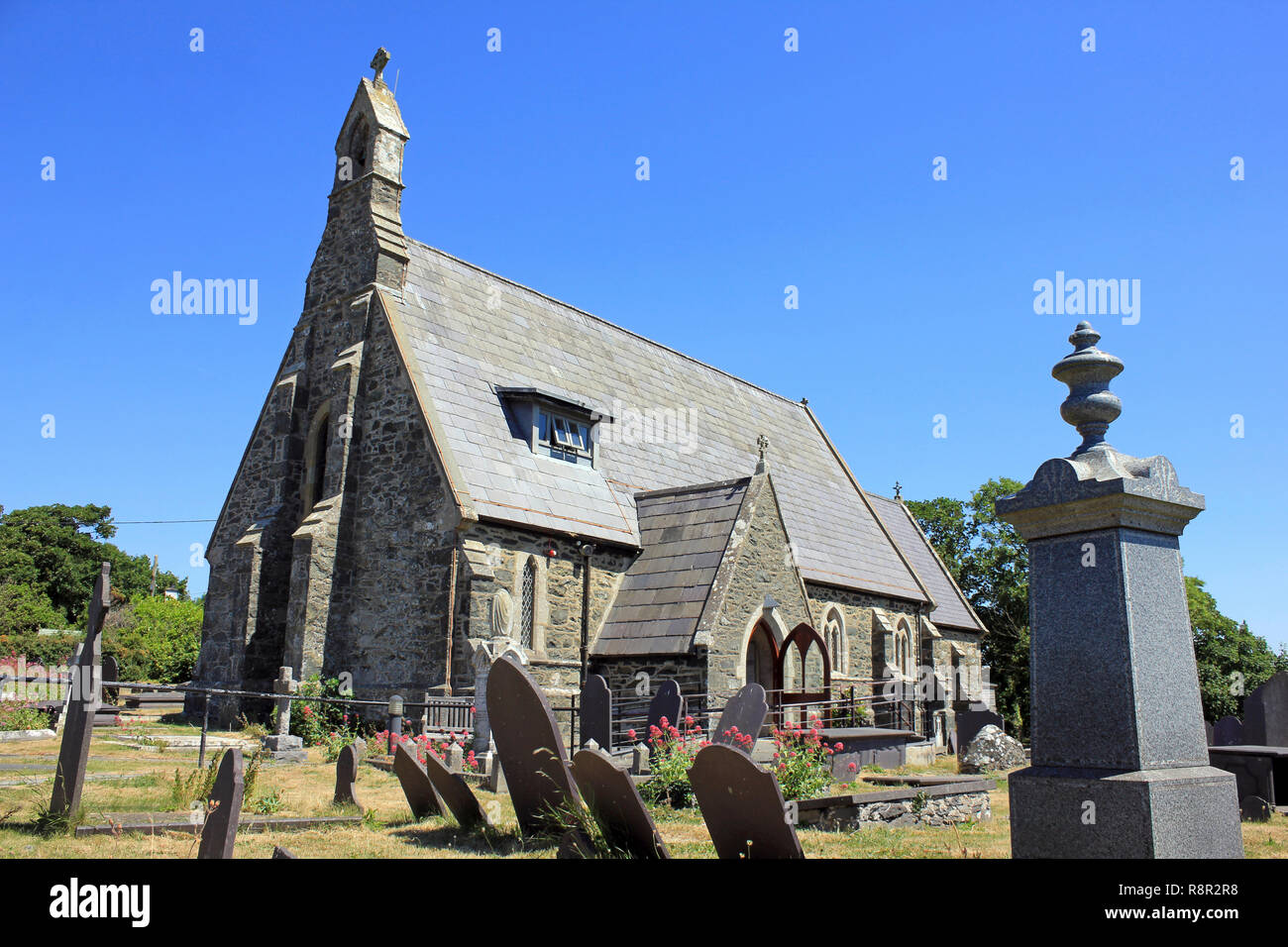 La iglesia de St Maelog Llanfaelog, Isla de Anglesey - Grado II enumeradas Foto de stock