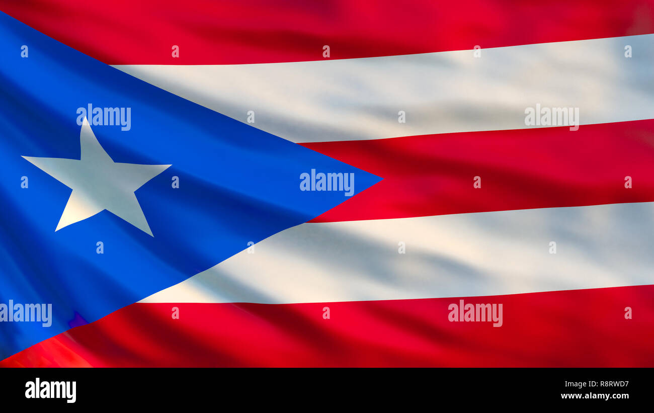 La bandera de Puerto Rico. Ilustración