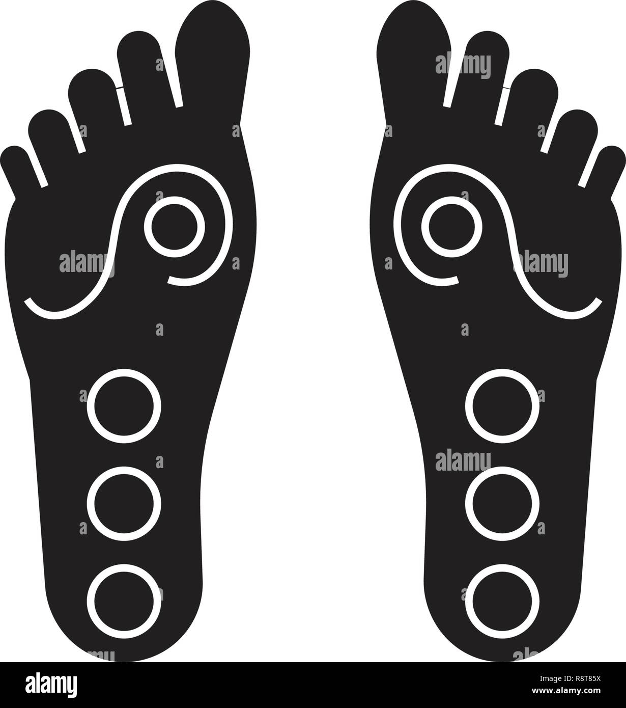 Pie plano, zapatos ortopédicos concepto vector icono negro. Pie plano, zapatos  ortopédicos, signo ilustración plana Imagen Vector de stock - Alamy