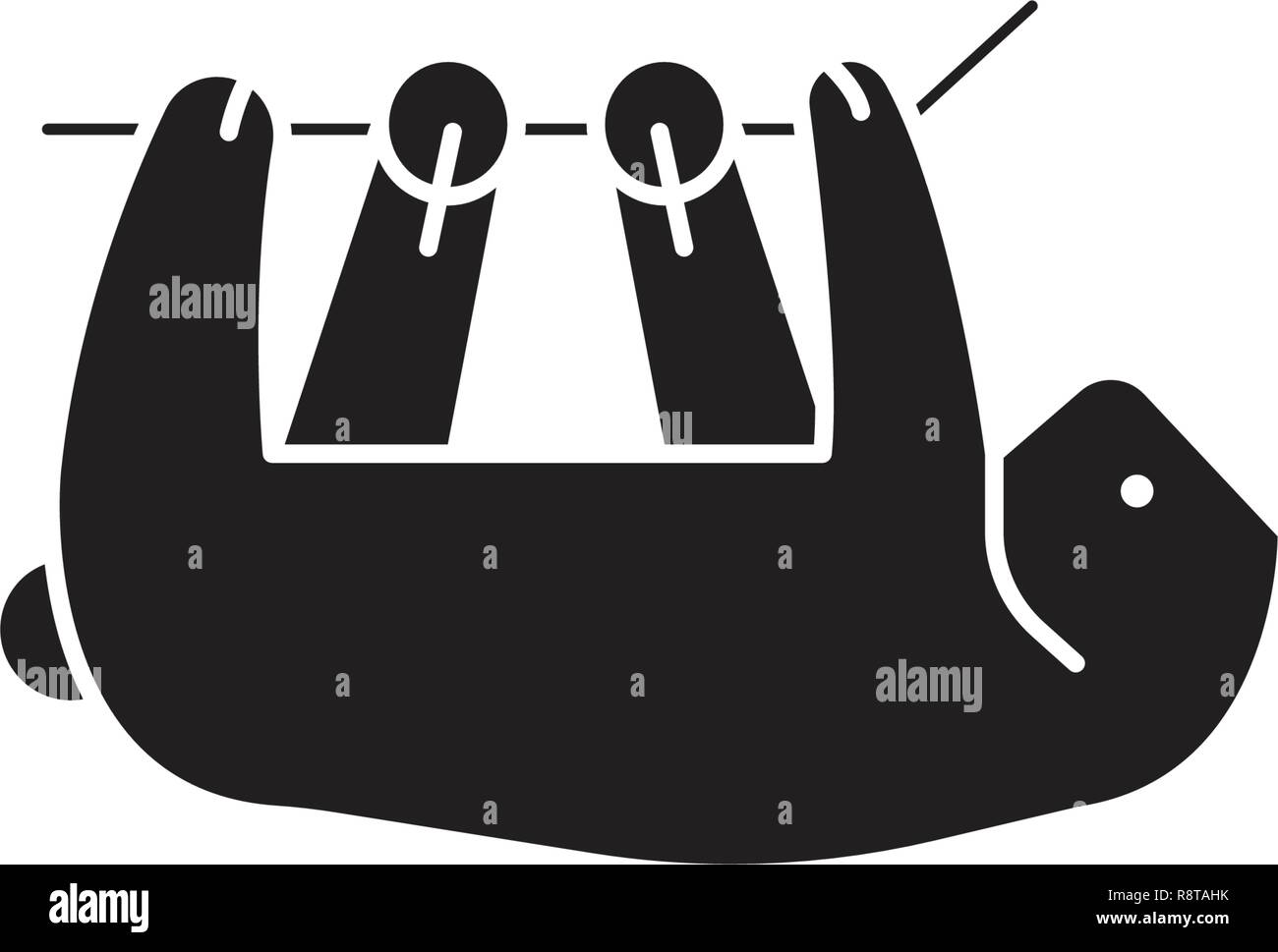 Pereza concepto vector icono negro. Pereza planas, signo de ilustración Ilustración del Vector