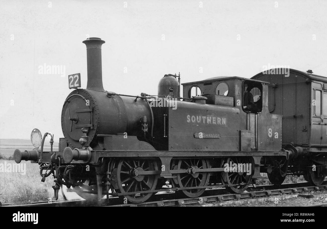 Ex LBSCR A1x clase 0-6-0T como Southern Railway nº11 Newport en la Isla de Wight Foto de stock