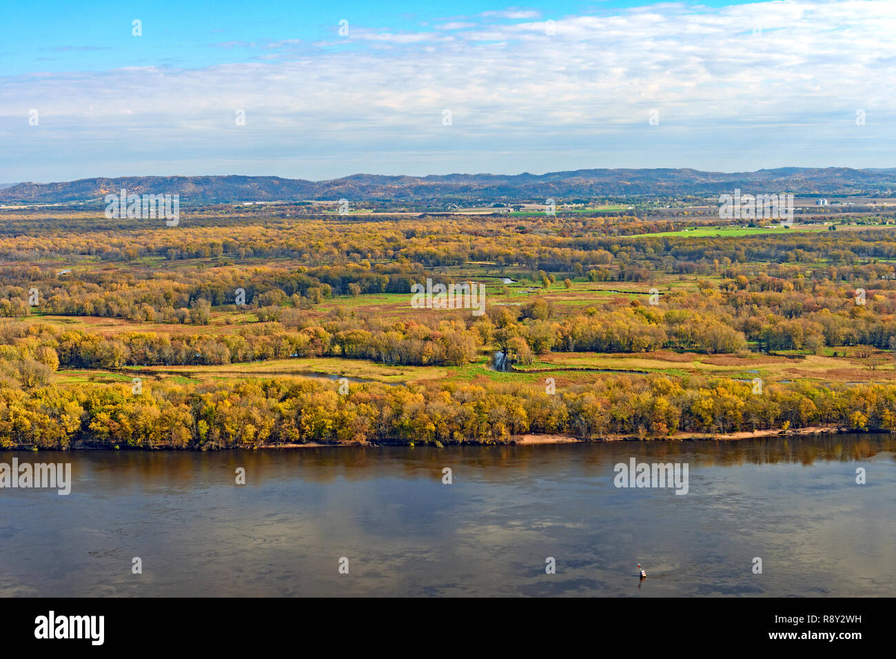 Gran Río pantano en el otoño en el Río Negro Río Mississippi Conflux en Wisconsin Foto de stock